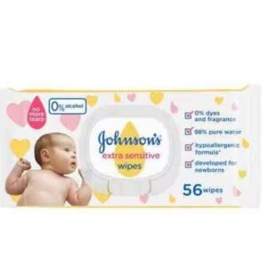 JOHNSON & JOHNSON EXTRA SENSITIVE BABY WIPES 56 S